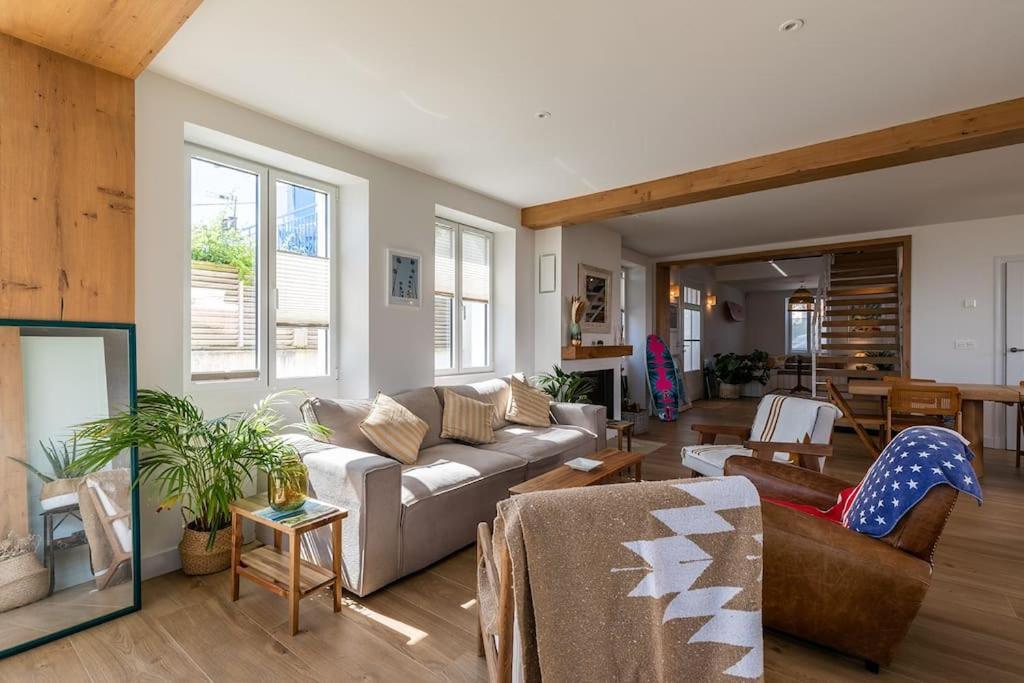 Beautiful Beach House In Front Of The Ocean Biarritz Extérieur photo